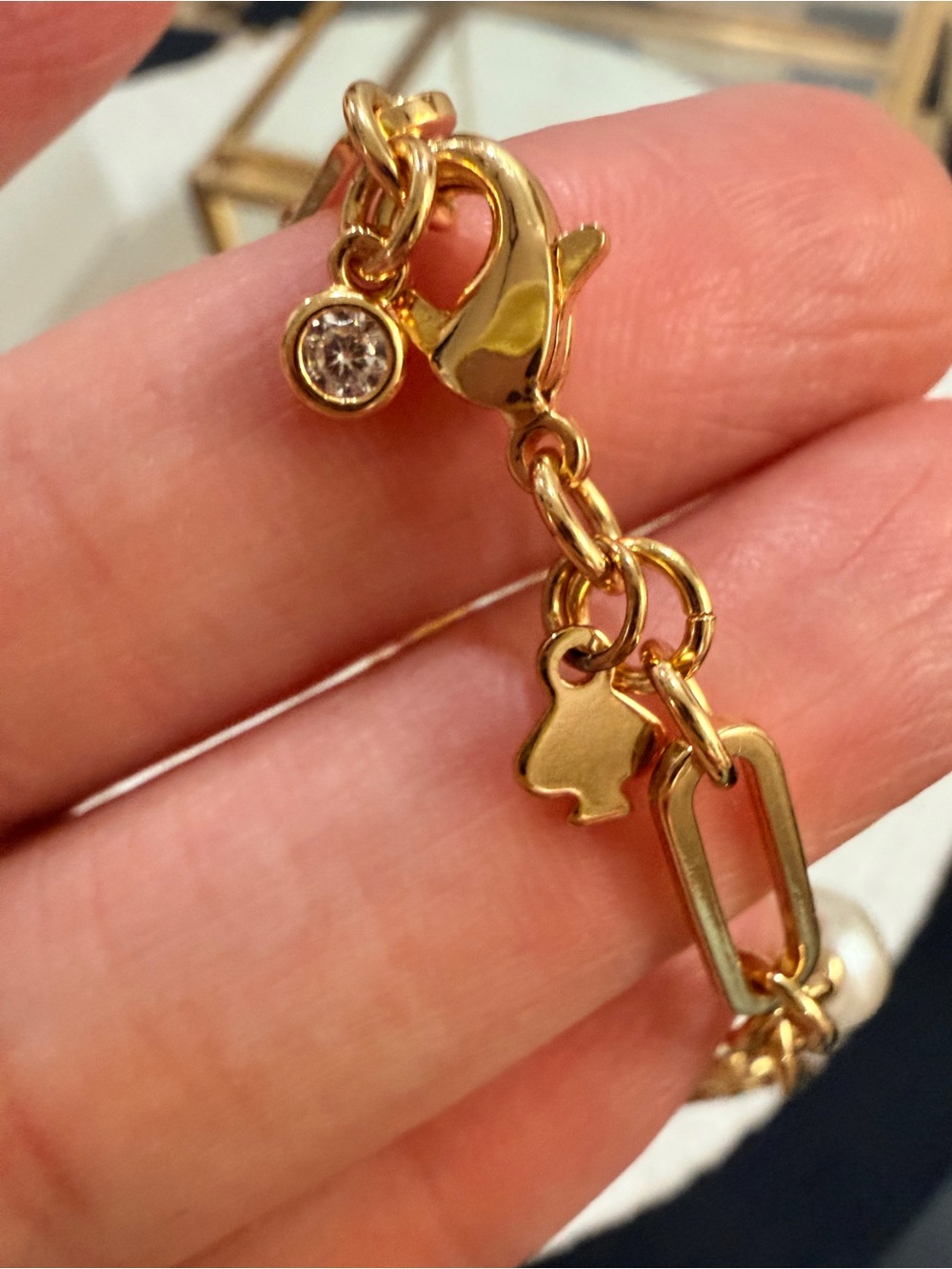 Kate Spade Gold Chain Linked grapefruit and strawberry bracelet - NWT - Picture 5 of 7
